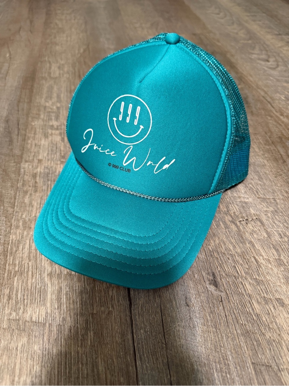 OTTO Teal Trucker Hat with White Juice WRLD Logo